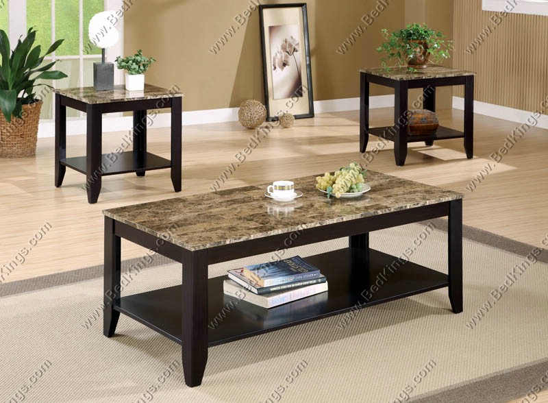 Occasional Table 3pc Set with Marble Like Top cs700155