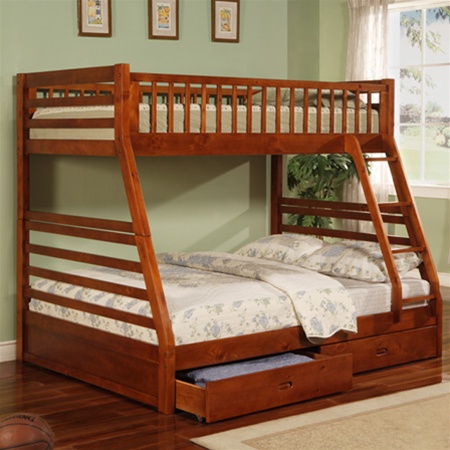 Sara Oak Twin/Full Bunk Bed cs460183BB