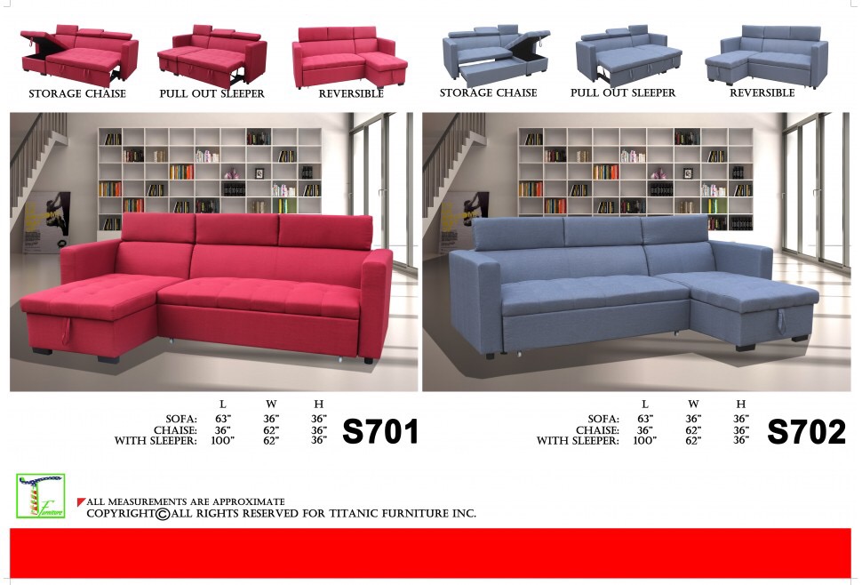Sleeper & Storage Chaise - Red Ti S701