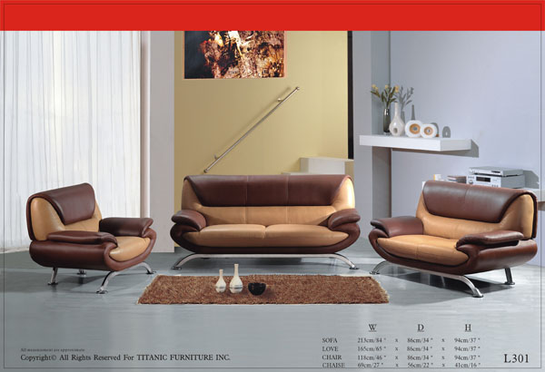 Modern Brown & Tan Chair with Steel Ti L301C