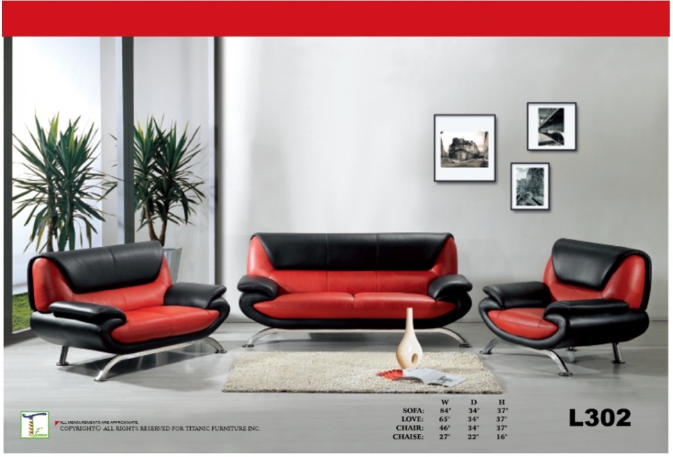 Modern Red & Black Chair with Steel Ti L302C