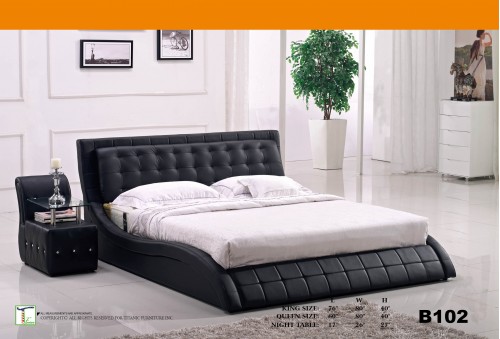 Smooth Design Black King Bed Ti B102KB