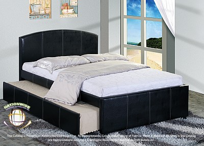 OverNite Brown Trundle Full Bed Na B850FB
