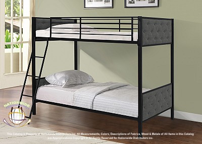 Nelson Black & Grey Metal Bunk Bed Na S525BB